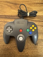 Nintendo 64 Black Controller NUS-005 Official N64 OEM-TESTED-Gray