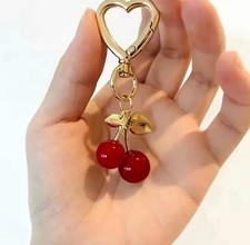 Cherry Blossom Heart Bag Charm   Durable Lobster Clasp Romantic Gift