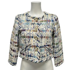 CHANEL P58632 White Blue Multi Outer fabric polyester, cotton Women's Jacket