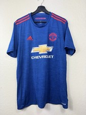 MANCHESTER UNITED AWAY FOOTBALL SHIRT 2016/2017 JERSEY ADIDAS BLUE COLOR LARGE