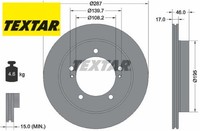 2X Bremsscheibe Textar 92314103 2 Bremsscheiben Vorderachse Vorne