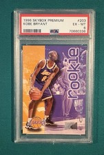 1996 Skybox Premium #203 Kobe Bryant Rookie Card RC PSA 6 EX-MT Lakers (A). rookie card picture