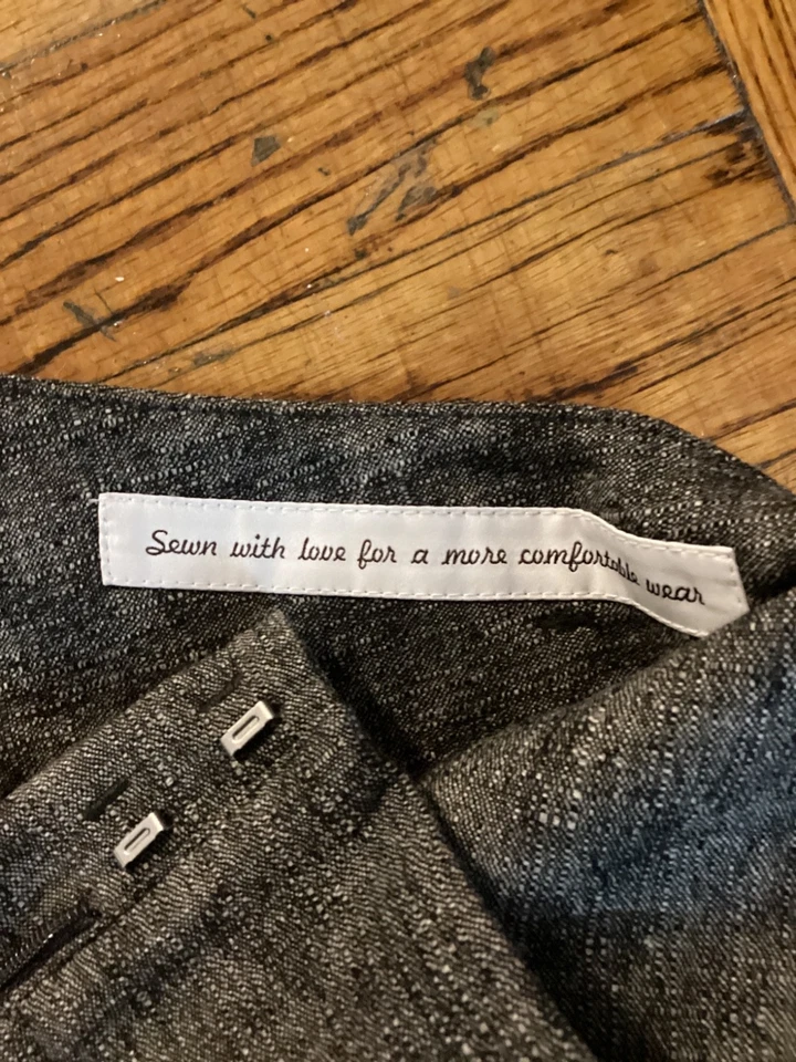 Pantalones Peserico Mujer Mezcla Lana Gris Cónico Italia Talla 46 Foto 4 de 4