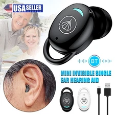 Pair Rechargeable Digital Invisible Hearing Aids Mini Sound Voice Amplifier ITE.