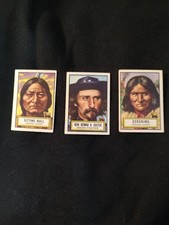 1952 Topps Look ‘n See, Lot of 3, Sitting Bull, George A Custer & Geronimo 