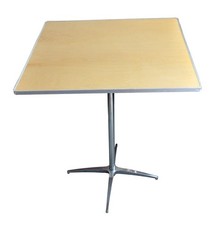 Wood Square Bistro Table 30in Adjustable Height Restaurant Cafe Cocktail Event