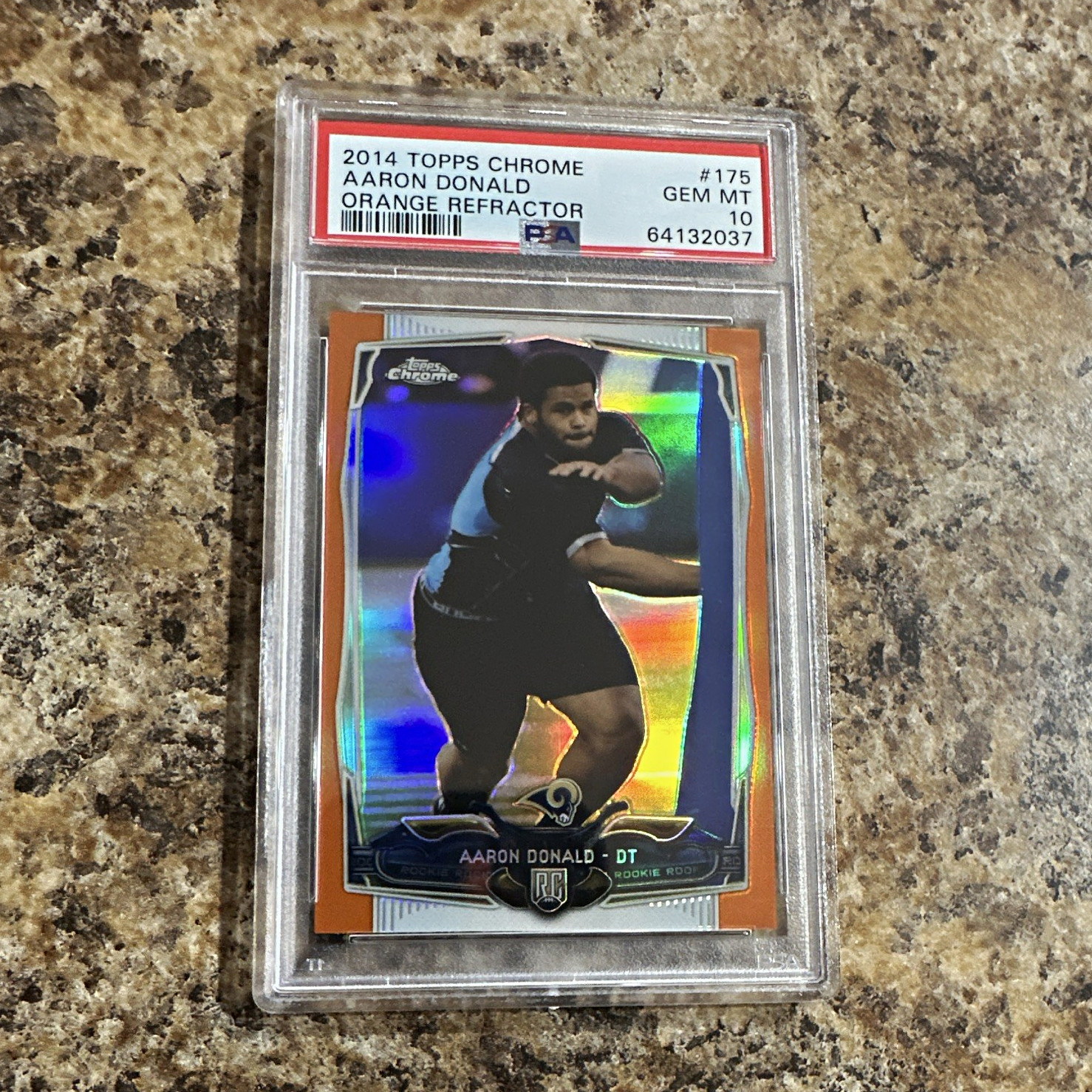 Aaron Donald Topps Chrome #175 Orange Refractor