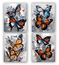   Colorful Butterfly Pictures Wall Decor,Butterfly Wall Art Canvas,Insect Natu...