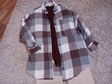 MONKL langes Flanell Hemd/Bluse, kariert, oversize, Gr. XS