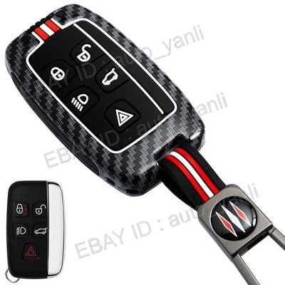 Metal Key Case Cover Carbon Fiber For Range Rover Evoque Velar Discovery Sport