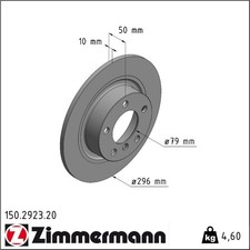 2x Zimmermann 150.2923.20 Bremsscheibe für MINI PACEMAN COUNTRYMAN R60 R61