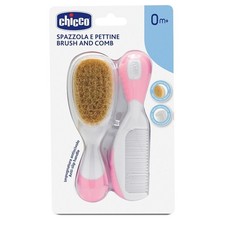 Chicco Set Spazzola e Pettine 0M+ Rosa Igiene Testa Neonato Artsana