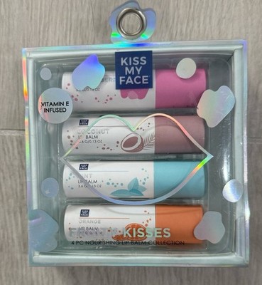 Kiss My Face 4 Nourishing Lip Balms Fruity Kisses .13 Oz