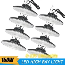 8 Pack 150W UFO LED High Bay Light Fixture 100-277V Commercial Factory Warehouse
