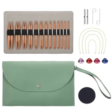 13-Pair Circular Knitting Needle Set with 4 Interchangeable Cables for DIY Craft