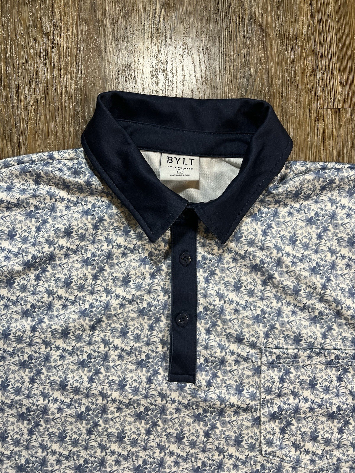 BYLT Shirt Men's L Floral Polo Stretch Golf AOP All Over Print