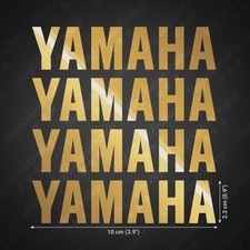 4 Yamaha Glossy Metallic Gold Stickers 4 Bike Fairings Decal Kit Tuning Text