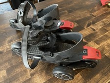 Cardiff Skate Co. Youth Roller Skates Black Red Model S3 Adjustable Step Strap