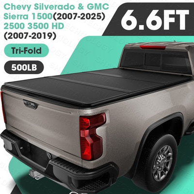 #ad 6.5FT Hard Tri Fold Tonneau Cover Truck Bed for 2007 2025 Silverado Sierra 1500 $408.49