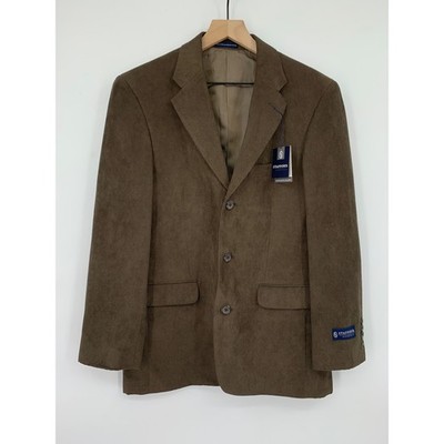 Stafford Blazer Mens 38R Brown Microsuede Sport Coat Jacket Classic Fit NEW