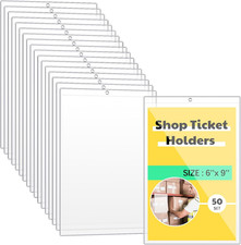 Job Ticket Holders 6 x 9 Inches Shop Ticket Holders Dry Erase Pocket Sleeves Wor
