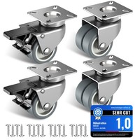 MöBelrollen 50Mm Schwerlastrollen 4Er Set Mit Bremse 400Kg FüR Strandkorb