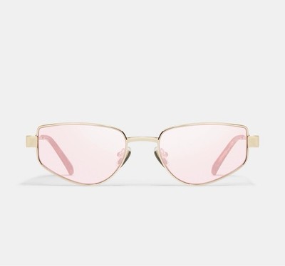 QUAY AUSTRALIA Hit Single Unisex Sunglasses Gold Frame / Digi Pink Lens