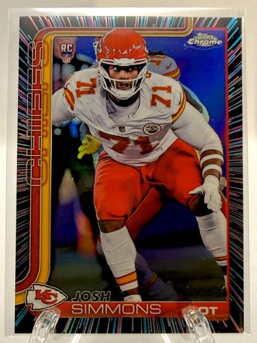 2025 Topps Chrome - Rookies Josh Simmons #304 Neon Pulse Refractor (RC)