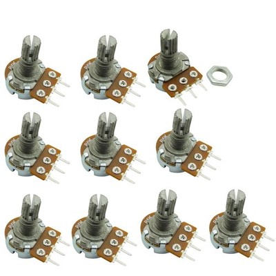 Ferwooh 10PCS B5K 5K Ohm Adjustment Single Linear Rotary Taper Potentiometer Sha