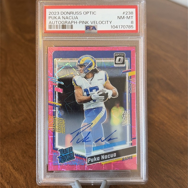 2023 Donruss Optic - PUKA NACUA RATED ROOKIE AUTO PINK VELOCITY /50 #238 PSA 8