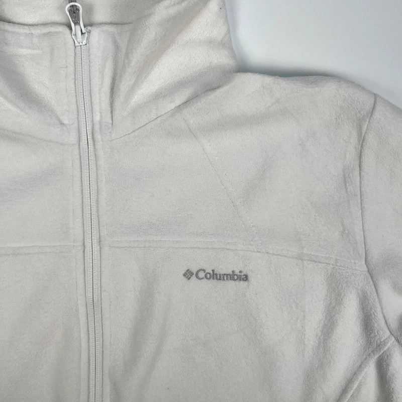 Columbia Full Zip Fleece Jacket Womens XL White Thermal Jacket Hiking image 4