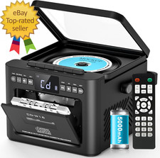 Boombox CD and Cassette Player Combo 5000Mah Rechargable CD Player Boombox