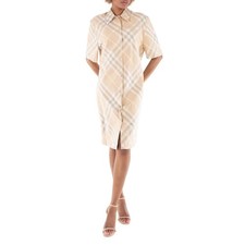 Burberry Vintage-Check Cotton Shirt Dress, Brand Size 10 (US Size 8)