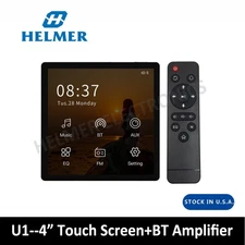 4" Touch Screen Wall Mount Amplifier Home Stereo Audio Amplifier Speaker System