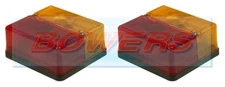 2 x 9089 P0669 BRITAX SQUARE REAR COMBINATION LIGHTS LAMPS IVOR WILLIAMS TRAILER