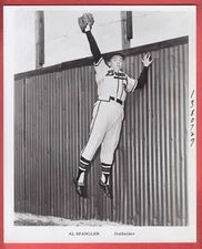 1959  MILWAUKEE BRAVES   TEAM ISSUE  8 X 10   GLOSSY   AL SPANGLER    ROOKIE
