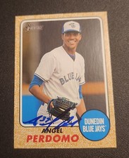 Angel Perdomo Autograph Signed 2017 Topps Heritage  Toronto Blue Jays