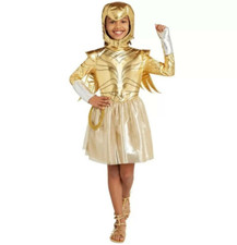 WW84 Wonder Woman Golden Armor Child Halloween Costume Size Large 10-12