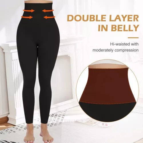 Leggings donna compressione vita alta tono controllo pancia coscia gamba body shaper - Foto 6 di 21