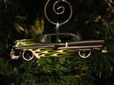 1955 Chevy w/ flames custom car Christmas tree ornament w/ hanger  '55 Adorno