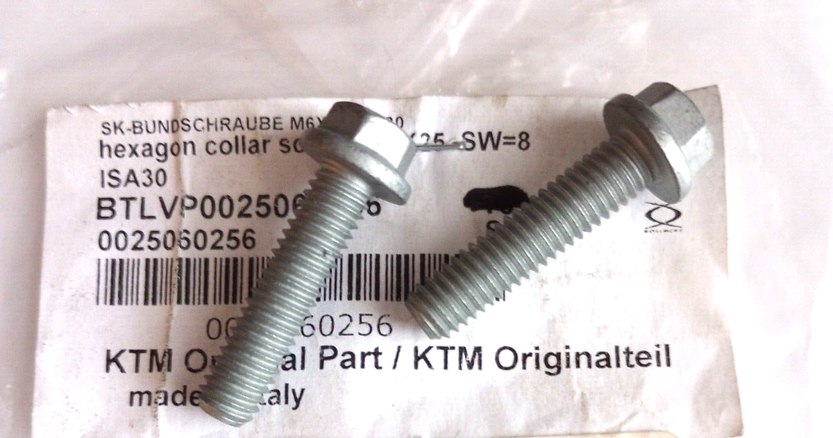 KTM NOS Hexagon Collar Screw M6X25 0025060256 Qty. 2 (S-1811) | eBay