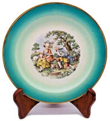 Vintage Charles S Boraks 7.25'' Plate HUB CHINA Sweethearts Man Wooing Woman