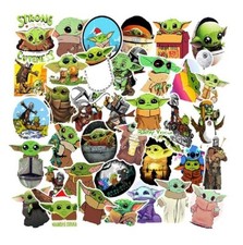 Baby Yoda Stickers Skateboard Vinyl Laptop Luggage Decals Hydro Flask Fun 50 pcs