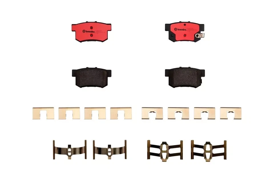Kit conjunto de pastilhas de freio dianteiras e traseiras de cerâmica Brembo para Acura RSX Honda Civic S2000 - Imagem 4 de 4