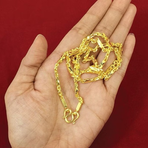 22K 24K Thai Baht Gelbgold GP gefüllt Halskette 20 Zoll Schmuck für Frauen - Bild 6 von 8
