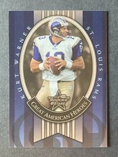 KURT WARNER 2000 Leaf Rookies And Stars Great American Heroes Card #GAH10-#/1000