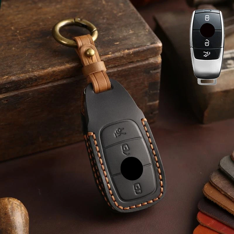 Чехол для ключей автомобиля натуральная кожа для Mercedes Benz A S C E G M AMG CLS GLC GT - Изображение 4 из 4