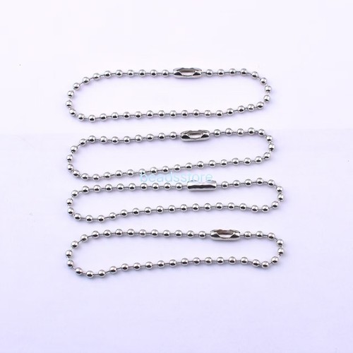 LOT 100 PCS SILVER TONE BALL CHAIN NECKLACES KEY CHAIN 2.4mm 10CM - Picture 2 of 3