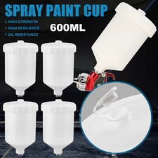 4PCS Car Plastic 600ml Air Gravity Feed Spray Paint Gun Airbrush Cup Pot Sprayer