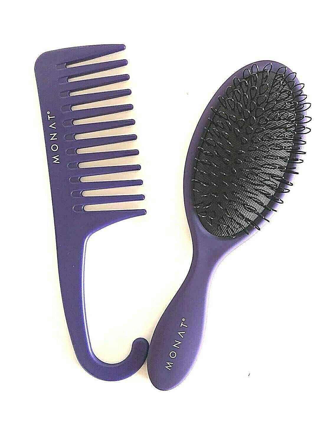  MONAT Hair Limited Edition Wide Toothed Wet Purple Comb +Wide Toothed Brush 2Pc